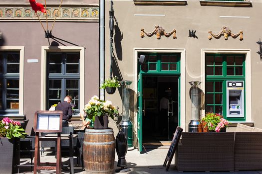 Poland, Gdansk - June 12, 2017 : Urban life. Landscape old architecture of a Big City