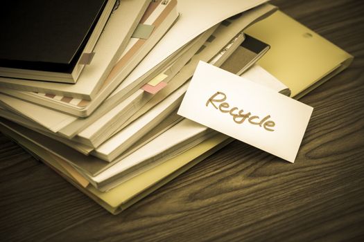 Recycle; The Pile of Business Documents on the Desk