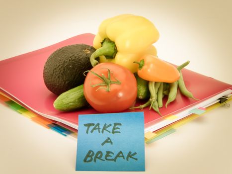 Present of vegetables and messages for careing hard work.