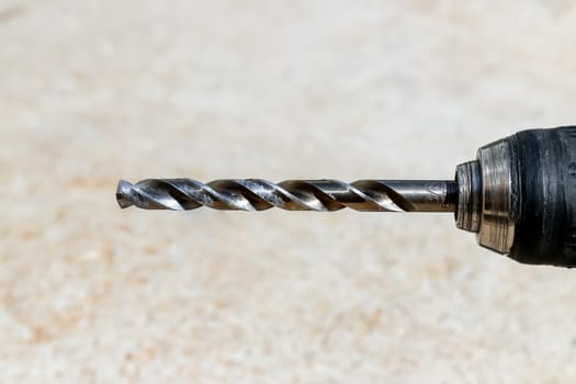 The Isolated Drill Bits with the Gray Ground Background