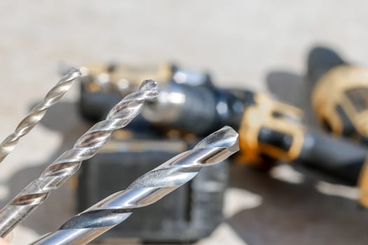 The Isolated Drill Bits At the Construction Site