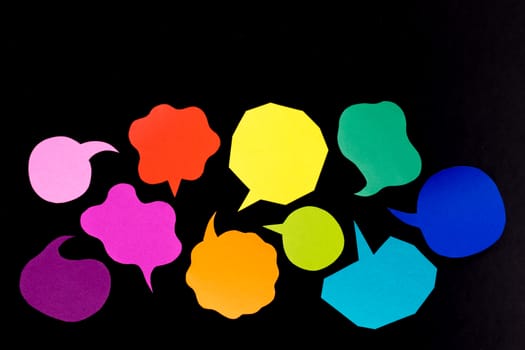 The Handmade Colorful Origami Balloons on the Black Background