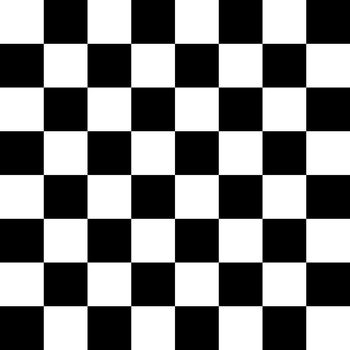 Chessboard or checker board seamless pattern in black and white. Checkered board for chess or checkers game. Strategy game concept. Checkerboard background.