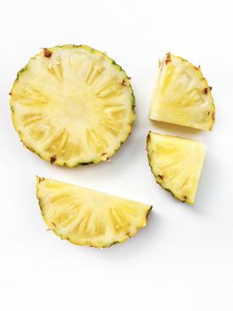 Pineapple slices isolated on white background