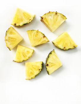 Pineapple slices isolated on white background