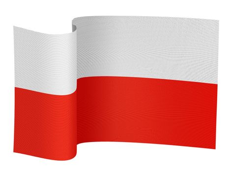 illustration of the Poland flag on a white background