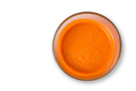 grass of carrot juice isolated on white with clipping path