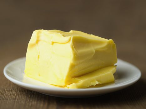 close up of a slab of soft butter