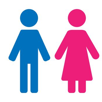 Gender symbol set. Male Female girl boy woman man icon symbol.