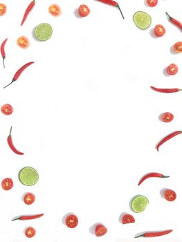 mix chili tomato lime pattern and space