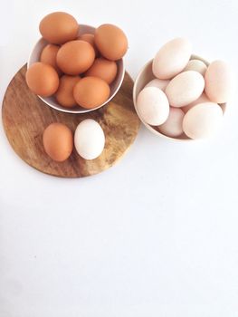 chicken and duck eggs