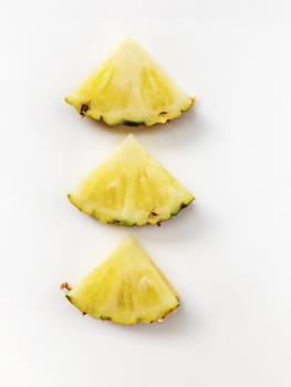 slices of pineapple isolated on white background