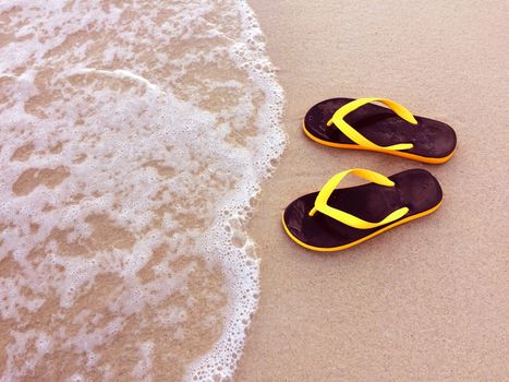 Sandals in the beach.