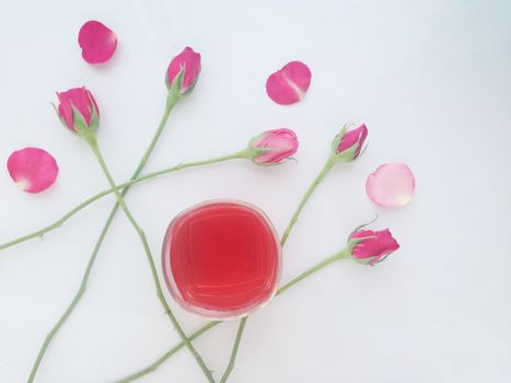 pink rose and sweet drink