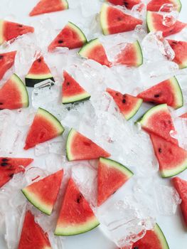 slices of watermelon on ice