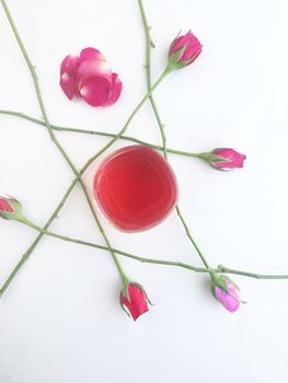 pink rose and sweet drink