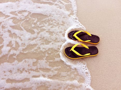 Sandals in the beach.