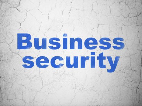 Safety concept: Blue Business Security on textured concrete wall background