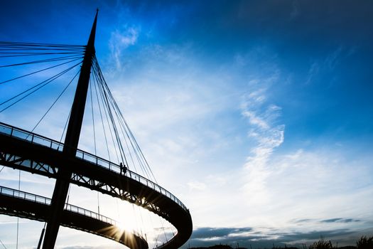 Pescara, Italy Ponte del Mare, bridge in the canal and port of Pescara city, Abruzzo region