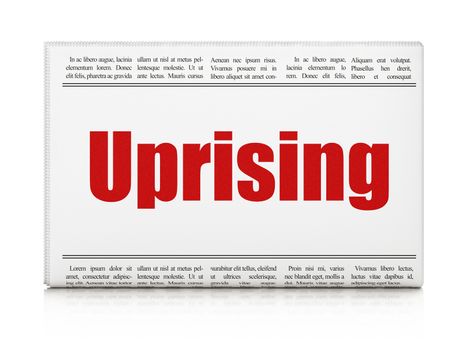 Political concept: newspaper headline Uprising on White background, 3D rendering