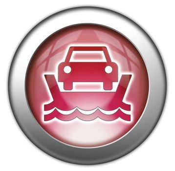 Icon, Button, Pictogram with Vehicle Ferry symbol