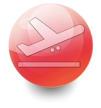 Icon, Button, Pictogram with Airport Departures symbol