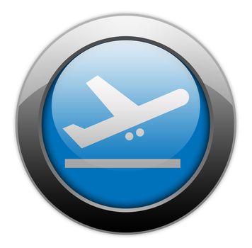 Icon, Button, Pictogram with Airport Departures symbol