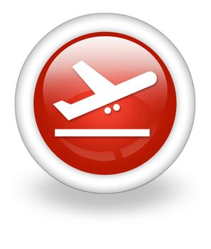 Icon, Button, Pictogram with Airport Departures symbol
