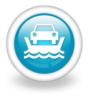 Icon, Button, Pictogram with Vehicle Ferry symbol