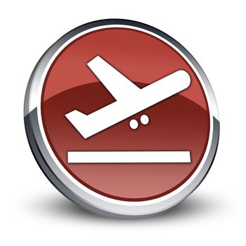 Icon, Button, Pictogram with Airport Departures symbol