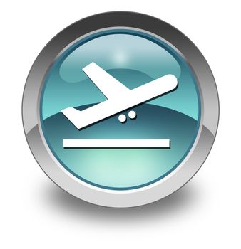 Icon, Button, Pictogram with Airport Departures symbol