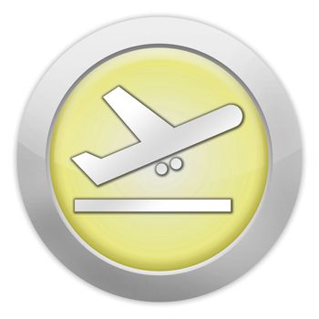 Icon, Button, Pictogram with Airport Departures symbol