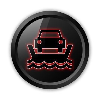 Icon, Button, Pictogram with Vehicle Ferry symbol