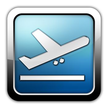 Icon, Button, Pictogram with Airport Departures symbol