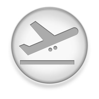 Icon, Button, Pictogram with Airport Departures symbol