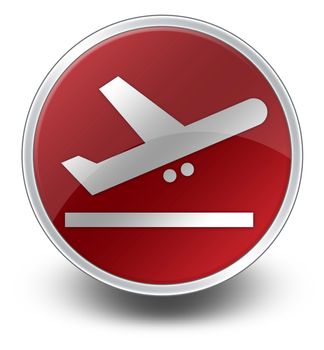 Icon, Button, Pictogram with Airport Departures symbol