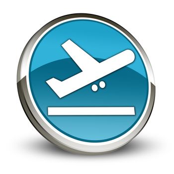 Icon, Button, Pictogram with Airport Departures symbol