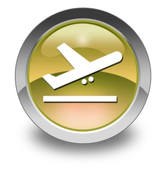 Icon, Button, Pictogram with Airport Departures symbol