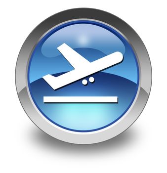 Icon, Button, Pictogram with Airport Departures symbol