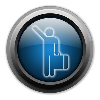 Icon, Button, Pictogram with Arriving Flights symbol