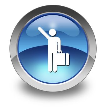 Icon, Button, Pictogram with Arriving Flights symbol