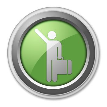 Icon, Button, Pictogram with Arriving Flights symbol