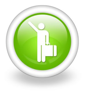 Icon, Button, Pictogram with Arriving Flights symbol