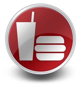 Icon, Button, Pictogram with Fast Food symbol