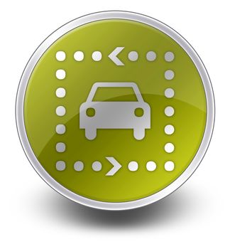 Icon, Button, Pictogram with Driving Tour symbol