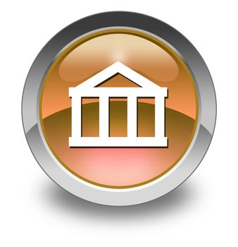 Icon, Button, Pictogram with Bank symbol