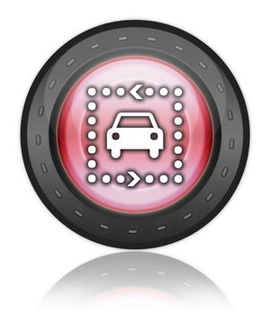 Icon, Button, Pictogram with Driving Tour symbol