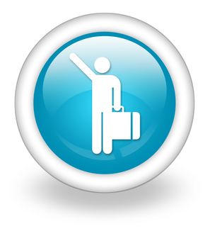 Icon, Button, Pictogram with Arriving Flights symbol