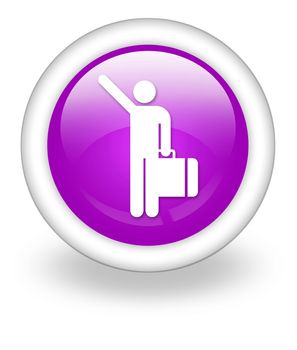 Icon, Button, Pictogram with Arriving Flights symbol