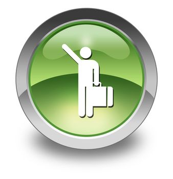 Icon, Button, Pictogram with Arriving Flights symbol